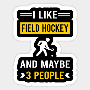 3 People Field Hockey Sticker